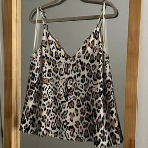 Scalloped Edge Lined Leopard Tank